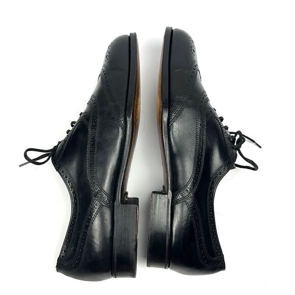 Bally Prestige Parawet Switzerland Leather Cap Toe Oxfords Black Wing Tips Shoes main image 11